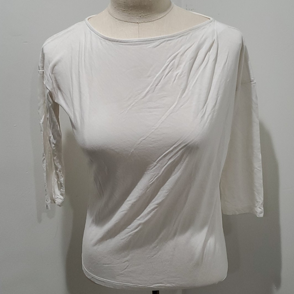 GAP White 3/4 sleeves Boatneck Rayon Top XS